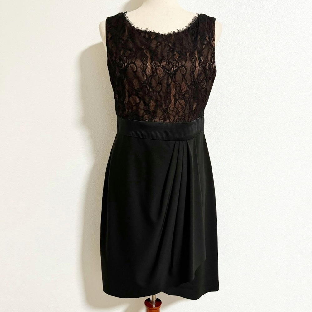 Suzi Chin Lace Wrap Front Midi Dress
